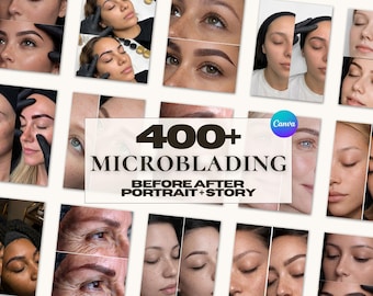 Microblading Instagram Templates — PMU Brow Social Media Posts | PMU Brows Instagram | Powder Brows Content | Eyebrow Tattoo PMU