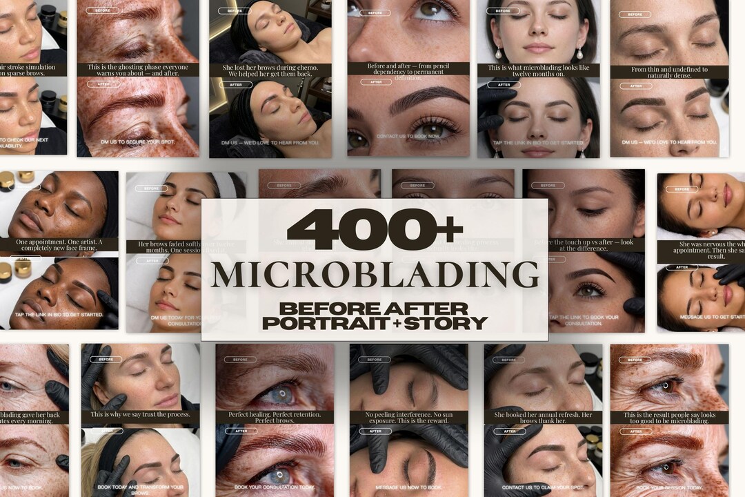 Microblading Instagram Templates — PMU Brow Social Media Posts | Before ...