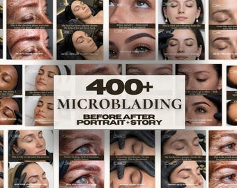 Microblading Instagram Templates — PMU Brow Social Media Posts | Before and After Canva Kit | Permanent Makeup Artist- PMU Brows Instagram