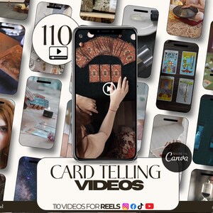 110 Card Telling Videos- Tarot Reader Instagram Templates - Esoteric insta- Mystic content- Fortune Teller posts- Tarot social media-