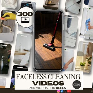 300 Faceless Cleaning Videos | Cleaningservice Post & Housekeeping Insta | Residential Cleaner Business Canva | Cleaningservice Post
