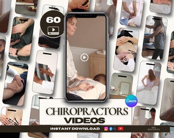 60 Chiropractor Videos | Chiropractic Posts & Spine Business Social Media | Pain Relief IG  Chiro Instagram Canva | Chiropractic Posts
