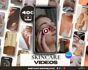400 Skincare videos — Video Templates Canva | Esthetician Medspa Beauty Reels Social Media | Skincare Posting | Nurse Injector TikTok