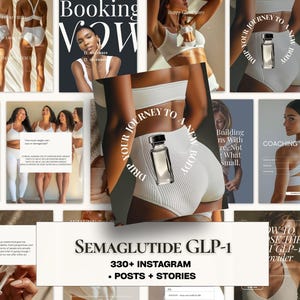 Semaglutid GLP-1 Instagram Templates | 330+ Sema Glutide Canva | Tirzepatide Weight Loss Clinic | Nurse Injector Posts | Ozempic Wegovy