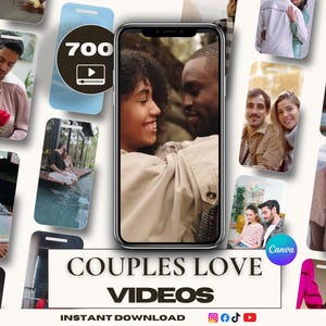 Über 700 Canva-Vorlagen für Pärchenvideos 2026 – Anonyme Liebesvideos für Beziehung, Hochzeit, Valentinstag, Jahrestag, TikTok und Instagram (Videopaket)