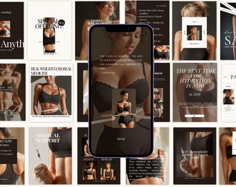 Semaglutid Weight Loss Instagram Templates | 350 Sema Glutide Before After Canva | GLP-1 Medspa Body Sculpting Tirzepatide Posts