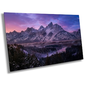 Schlangenfluss | Grand Teton Nationalpark | Sonnenuntergang | Drucken | Keilrahmen | Metall | Acryl