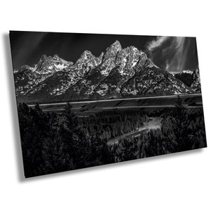 Snake River Aussichtspunkt | Grand-Teton-Nationalpark | Schwarz & Weiß | Jackson Hole | Wyoming | Drucken | Leinwand | Metall | Acryl