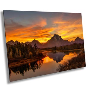 Oxbow Bend | Grand Teton Nationalpark | Wyoming | Sonnenuntergang | Fluss | Drucken | Keilrahmen | Metall | Acryl
