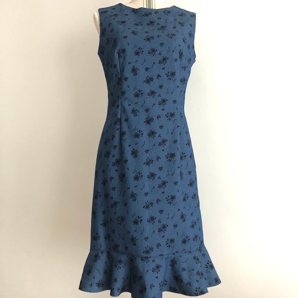 Robe à volant blue jean fleuri