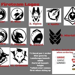 Halo Decals Fireteams + Misc.