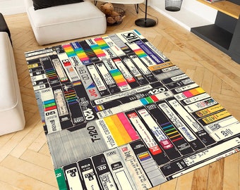 Retro Cassette Rug, 90s Rug, Tape Rug, Retro Design Rug, Non Slip Carpet, Customize Cassette Rug, Music Tape