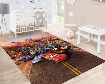 McQueen Rug,Car Rug,Kids Rug, Kids Room Rug, Road Pattern Rug, Custom Rug, Child Room, Rug For Kids Room, Customized Rug, Your Kids Name