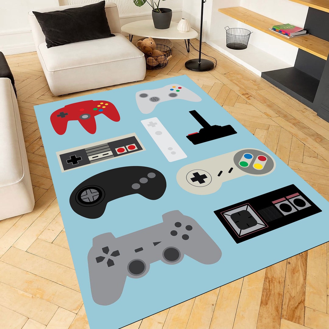 Joystick Pattern Rug,game Console Rug,awesome Rug, Game Room Mat, Home ...