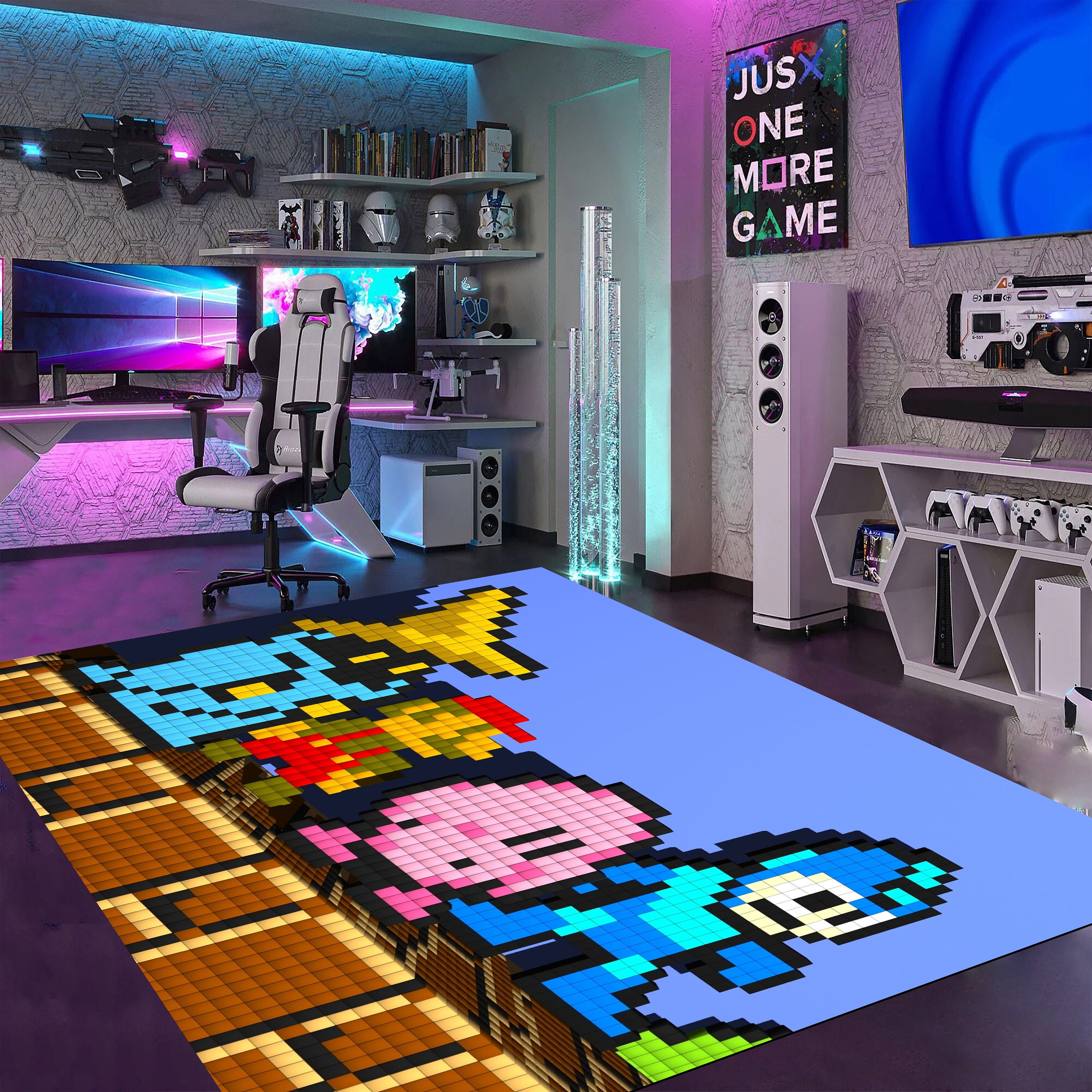 Pixel Monster Rug Pixel Art Rug, Universe Rug, Space Rug, Living Room Rugs, Modern Art ...