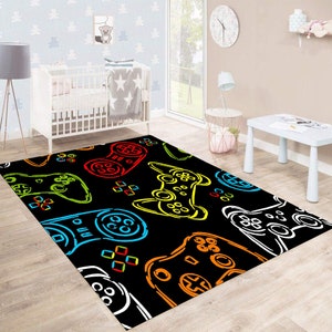 Game Console Rug, Gamer rug, Controller Rug, Game Room Rug, Gamer Room Rug, Gamer gifts, Game Room Decor, Washable Rug, Custom rug