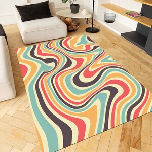 Colorful Rug, Abstract Watercolor Rug, Rainbow Carpet, Non Slip High Quality Rug, Home Decor, Rug for Living Room, Rainbow Area Rugs, Gift