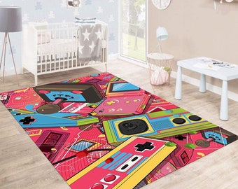Boombox Rug, Retro Audio Cassette Rug, Cassette Rugs, Music Room Rugs, Easy To Clean Rug, Gift For The Home, Cool Rug