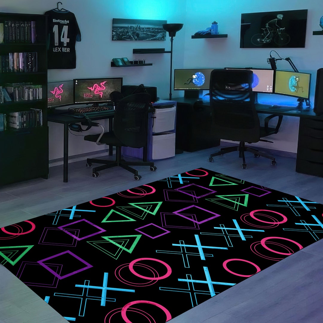 Small Ps4 Rug Play Room Rug, PS4 Logo Rug, Play Station Rug, PS5 Logo Rug, Graffiti ...