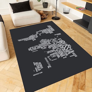 Weltkarte Teppich,Karten Teppich,Cooler Weltkarten Teppich,Designer Teppich,Fantastischer Teppich,Fußmatte,Blauer Teppich