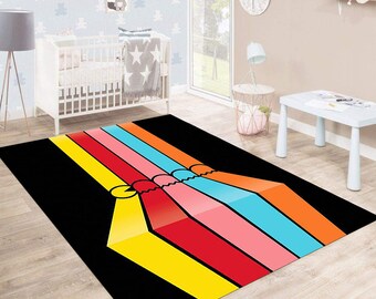 Colorful Rug, Abstract Watercolor Rug, Rainbow Carpet, Non Slip High Quality Rug, Home Decor, Rug for Living Room,Rainbow Area Rugs,Gift Rug