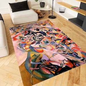 Colorful Rug, Abstract Oil Painting Rug, Rainbow Carpet, Non Slip High Quality Rug, Home Decor, Rug for Living Room, Rainbow Area Rugs, Gift