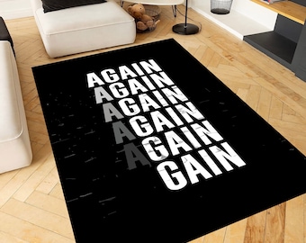 Gain Sportteppich, Fitnessstudio Design Teppich, ästhetischer Teppich, Geburtstagsgeschenk, Fitnessteppich, Wohndekor, waschbar, rutschfest Fußmatte, Turnteppich