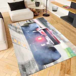 Race Car Rug,Red F1 Car,Race Track Rug,Formula 1 Rug,Kids Room Rug, Room Decor,Popular Rug, Children Rug, Gift For Kids, Non-slip Rug