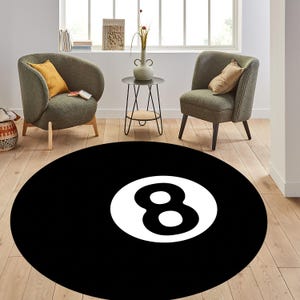 Billiard Ball Rug, 8 Ball Rug, Round Rug, Billiard Ball Rug, Living Room Rug, Area Rug, Custom Rug, Personalized Rug, Colorful Rug