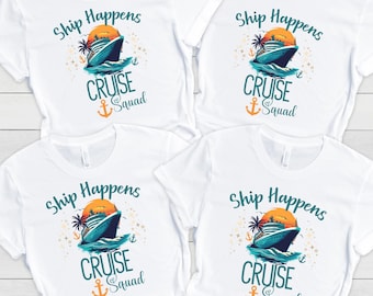 Maglietta per l'equipaggio della nave Happens Cruise, maglietta per il compleanno della crociera, magliette per gli amici della crociera, maglietta per le coppie della crociera, maglietta per le vacanze della crociera, magliette per il gruppo della crociera