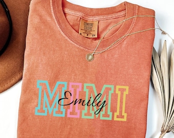 Personalized Mimi Shirt, Floral Mimi T-Shirt, Mimi Gifts, Mother's Day Shirt, Custom Name, Grandma Shirt, Mimi Tee, Mimi Sweatshirt