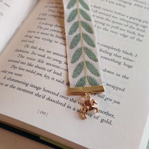 Percy Jackson Inspired Ribbon Bookmark With Pegasus Charm and Pearl | Bookish |