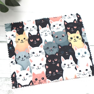 Happy Cats Eyeglass Cleaning Cloth,sunglasses cleaning cloth,electronic screen cleaning cloth,gift for her, cat lover gift,animal lover gift