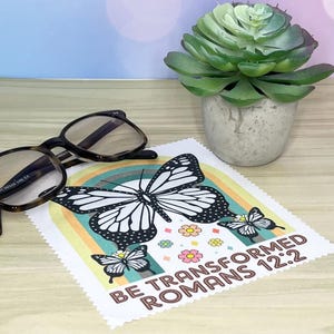 Eyeglass Cleaning Cloth with Romans 12:2,sunglasses cleaning cloth,electronic screen cleaning cloth,gift for her,Christian gift, bible gift
