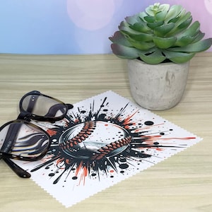 Glasses cleaning cloth with baseball,gift for the baseball fan,sunglasses cleaning cloth, electronics screen cleaning cloth, gift for him