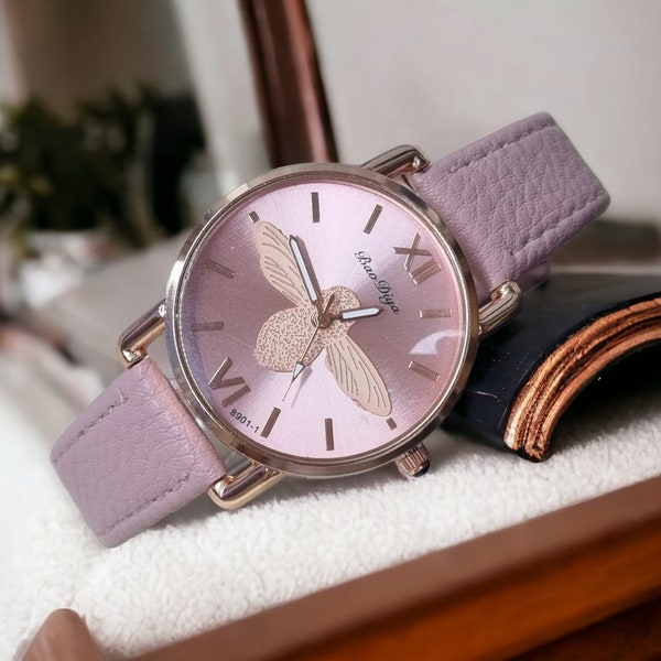 Cadeau montre abeille violette pour femme, cadeau de Noël pour maman