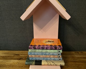 Rustic Pink Book Shelf / Rack made from reclaimed wood for Girl’s Nursey or Bedroom.