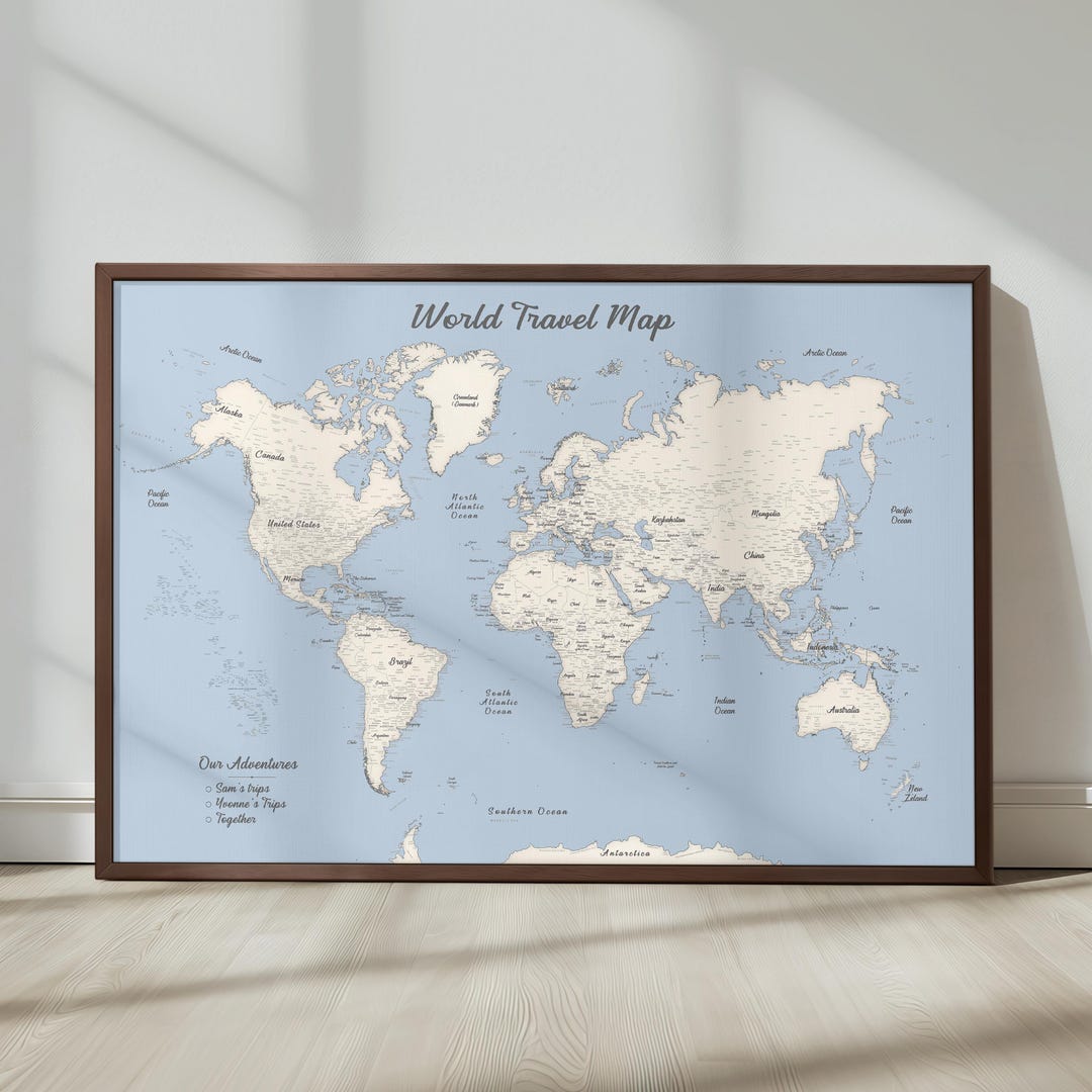 Push Pin World Map – Personalized Canvas Travel Gift for Couples - Etsy