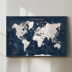 Punaise wereldkaart: aangepaste reiskaartposter, gepersonaliseerde kaart