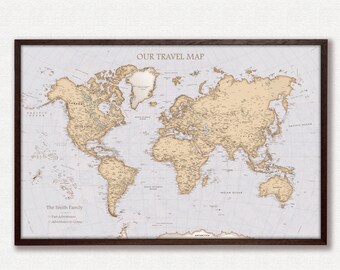 Push Pin Map - Personalized World Travel Map Poster