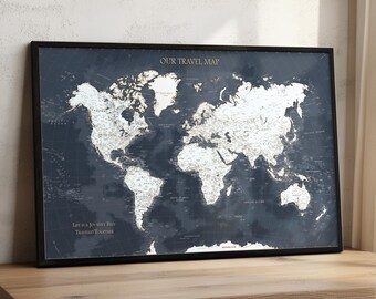 Push Pin World Map Personalized Map for Travelers