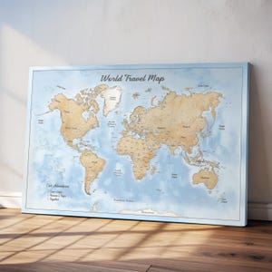 Framed Push Pin World Map – Personalized Travel Gift for Explorers