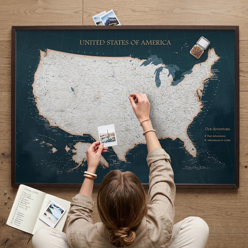 World Travel Map to Mark Places Visited With Frame - Etsy