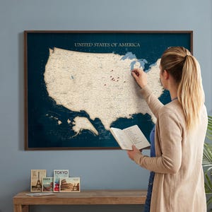 Pinnwand - USA Reisekarte: Pinnwand mit Pins