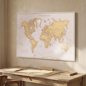 Weltkarte zum anstecken: Verfolge deine Abenteuer mit diesem alten Landkarten-Design