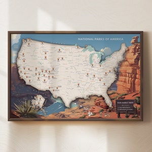 USA National Parks Karte - Reise Geschenk