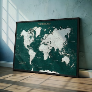 Personalized Push Pin World Map: Custom Travel Gift and Wall Decor