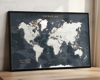 Push Pin World Travel Map: Ideal Housewarming and Boyfriend Gift