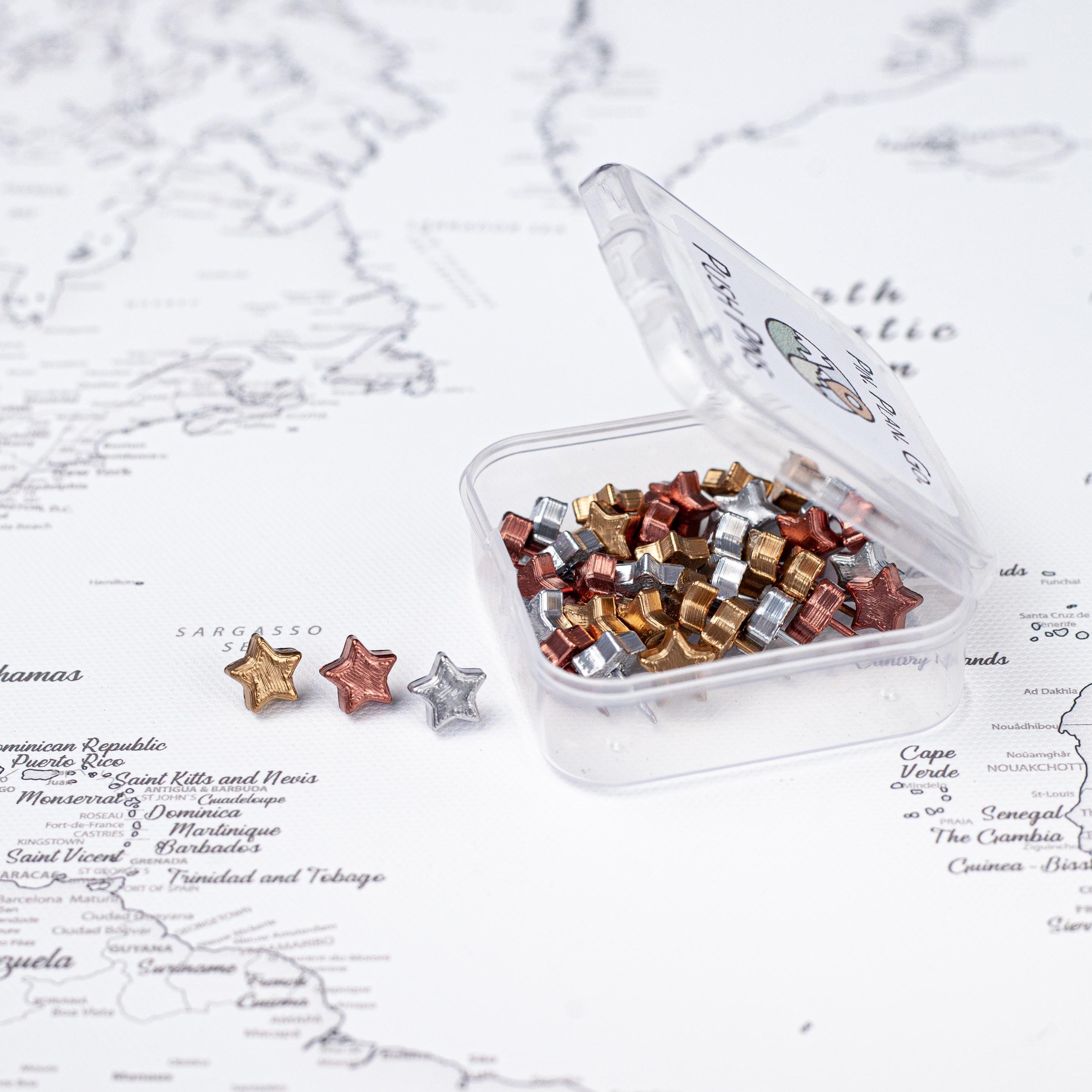 Map Pin Rounded With Star Star Map Push Pins – 3D Travel Map Markers (set of 5+) - Etsy