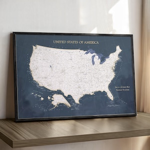 Personalized USA Push Pin Travel Map: United States Wall Art